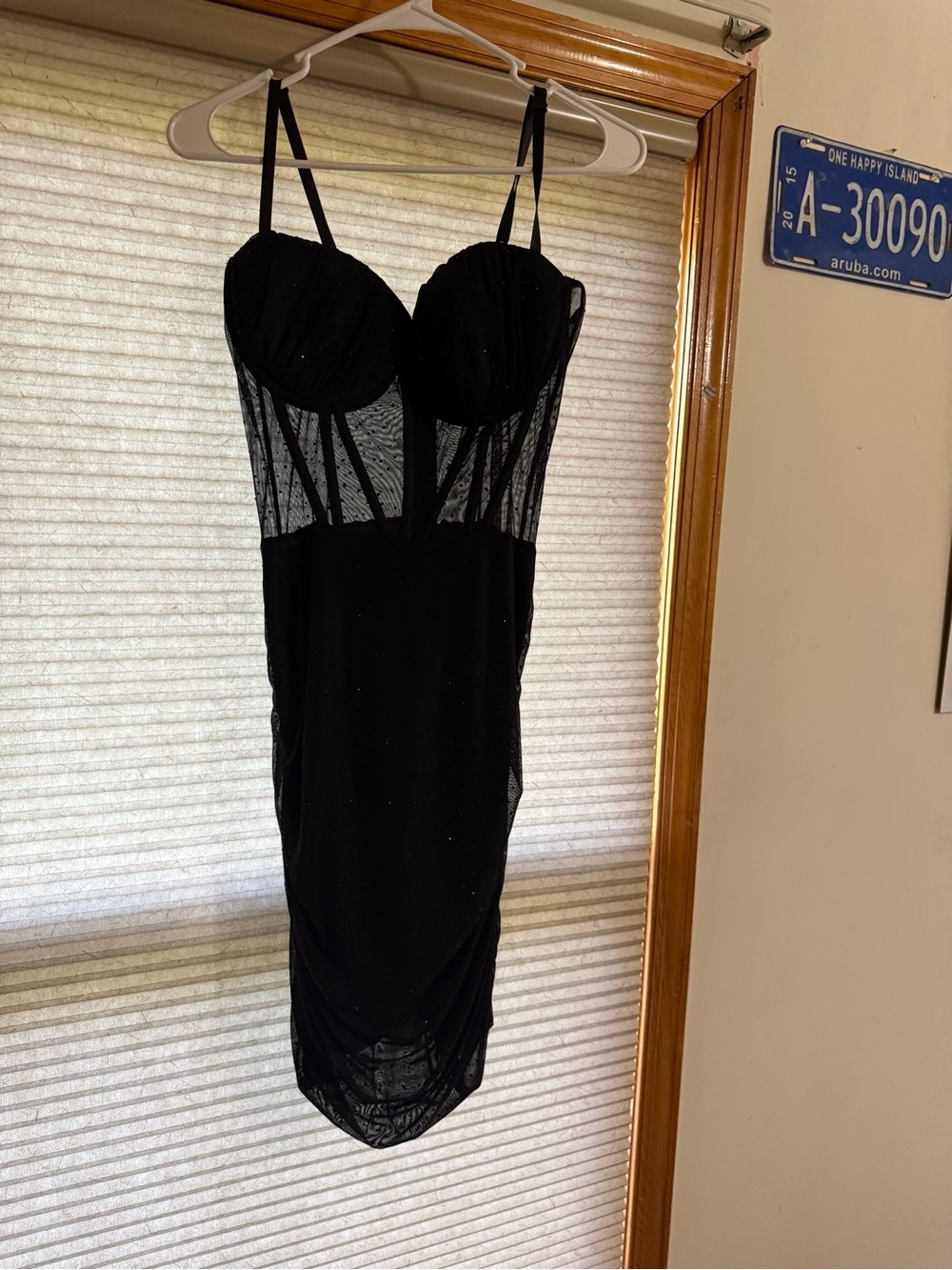 Windsor Black Sheer Mesh Slip Dress with Underwire Cups